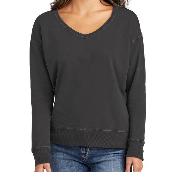 Garment Dyed V Neck Sweatshirt Thumbnail