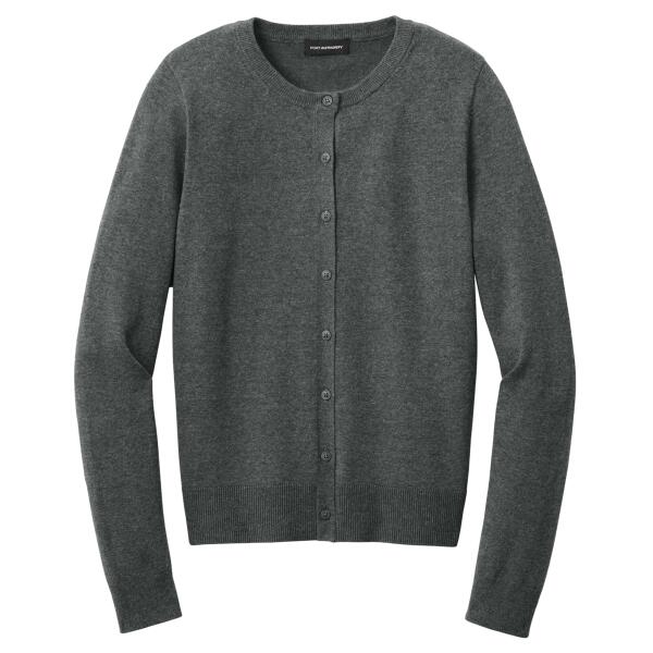 Women's Easy Care Crewneck Cardigan Sweater Thumbnail