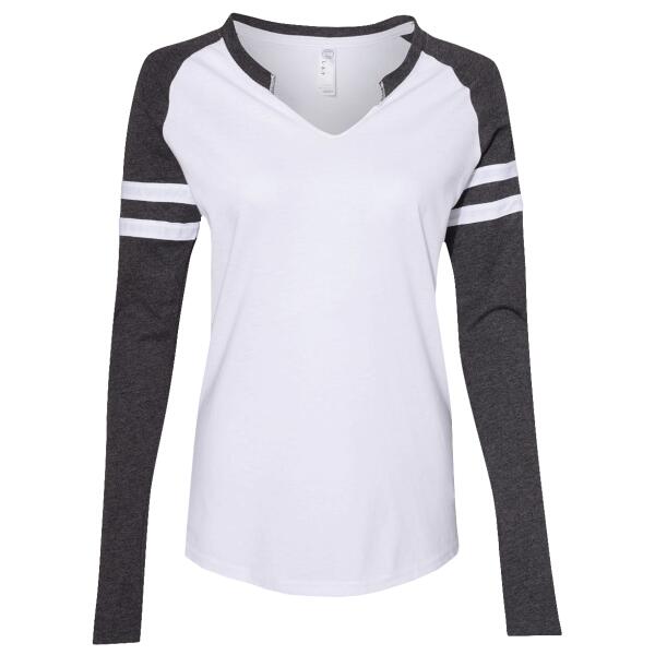 Women's Fine Jersey Mash Up Long Sleeve T-Shirt Thumbnail